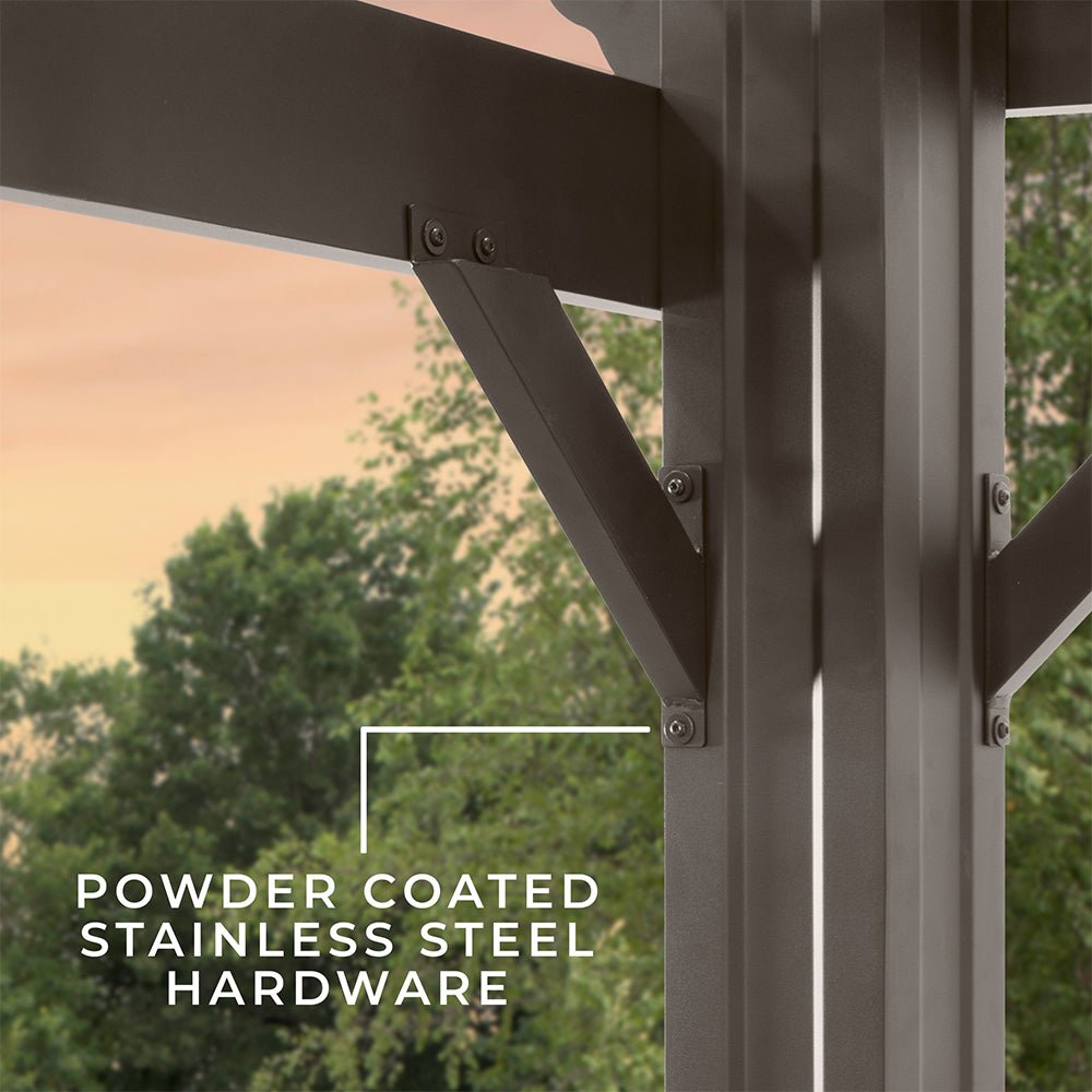 [10X12FT] Alora Heavy-Duty Backyard Galvanized Steel Powder Coated Pergola (SAK73041)