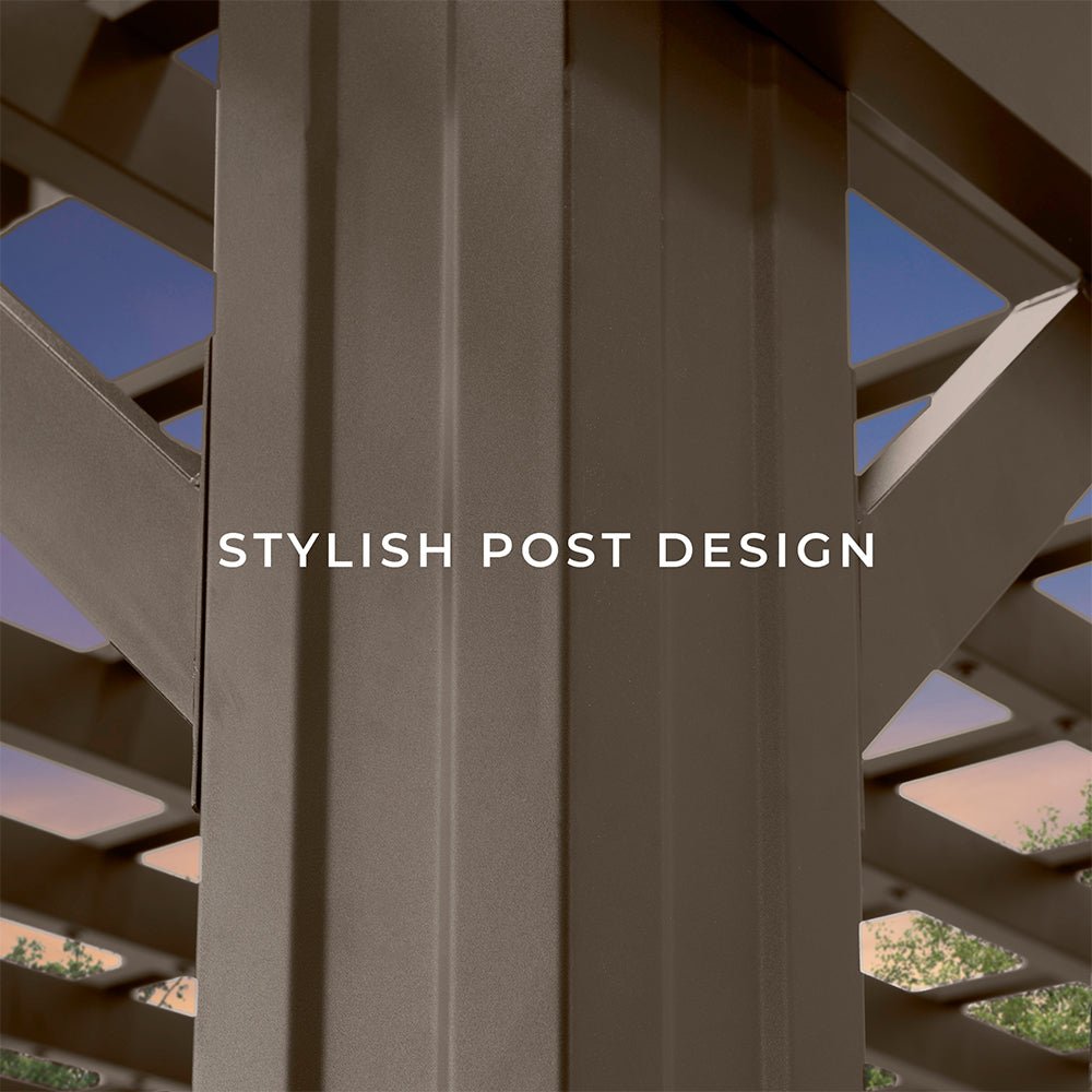 [10X12FT] Alora Heavy-Duty Backyard Galvanized Steel Powder Coated Pergola (SAK73041)