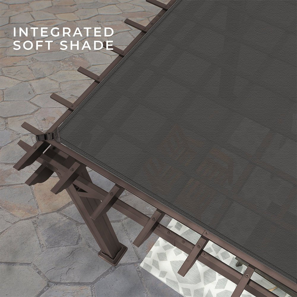 [10X12FT] Alora Heavy-Duty Backyard Galvanized Steel Powder Coated Pergola (SAK73041)