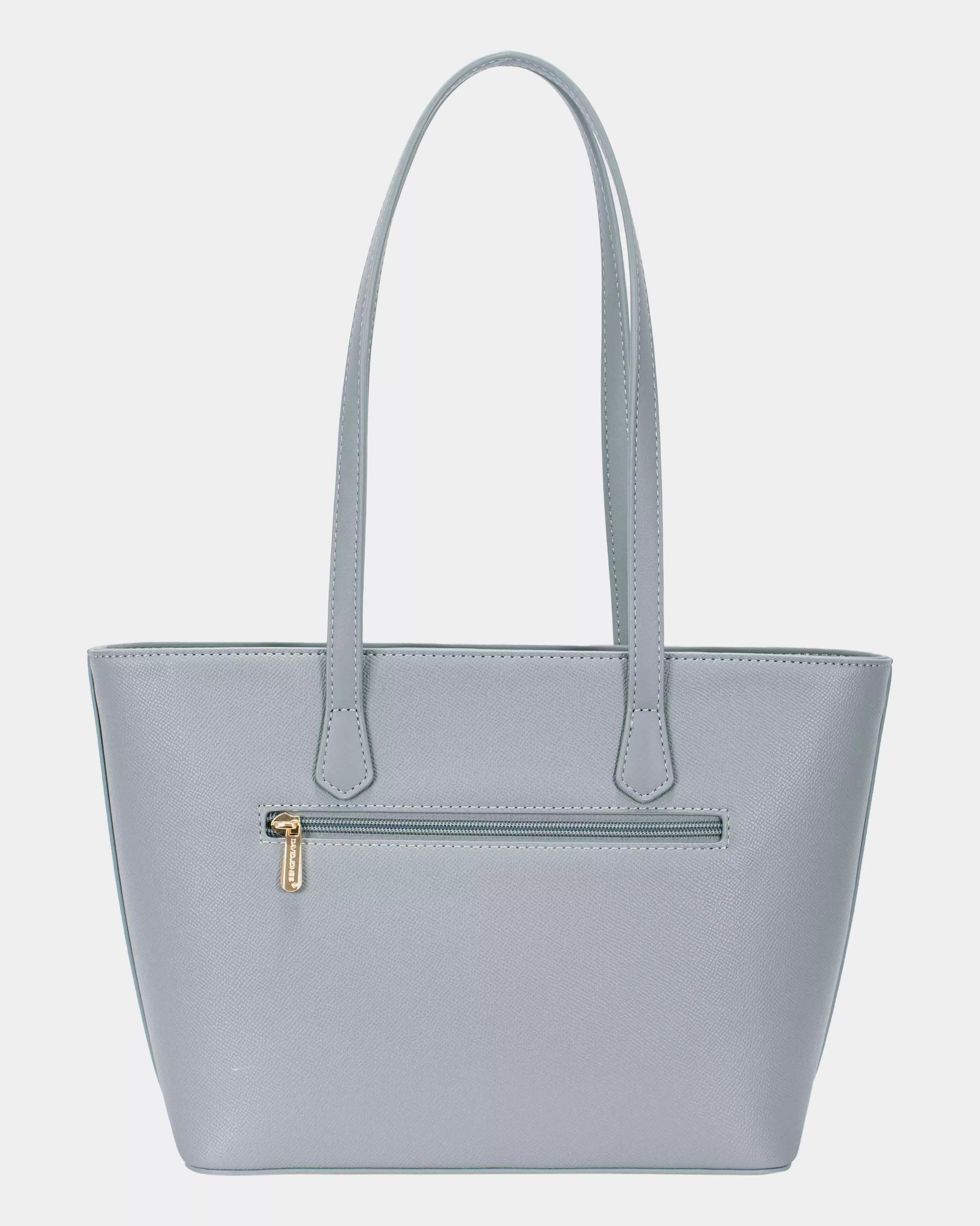 David Jones Leather Tote Bag with Gold Hardware