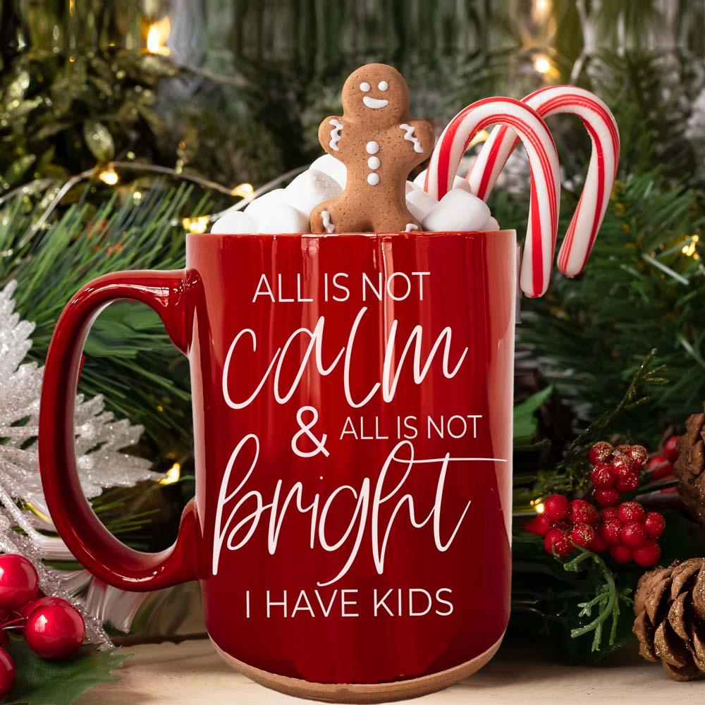Christmas Ceramic Coffee Mug Double-Sided Snarky Holiday Gift Funny Santa Mug