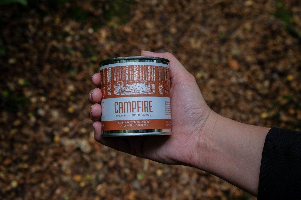 Campfire Soy Candle Oakmoss Amber Scented Hand Poured
