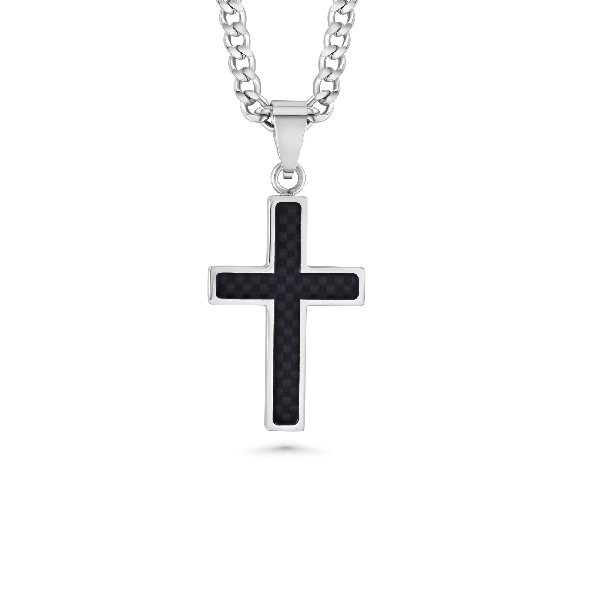 Black Carbon Fiber Cross Necklace