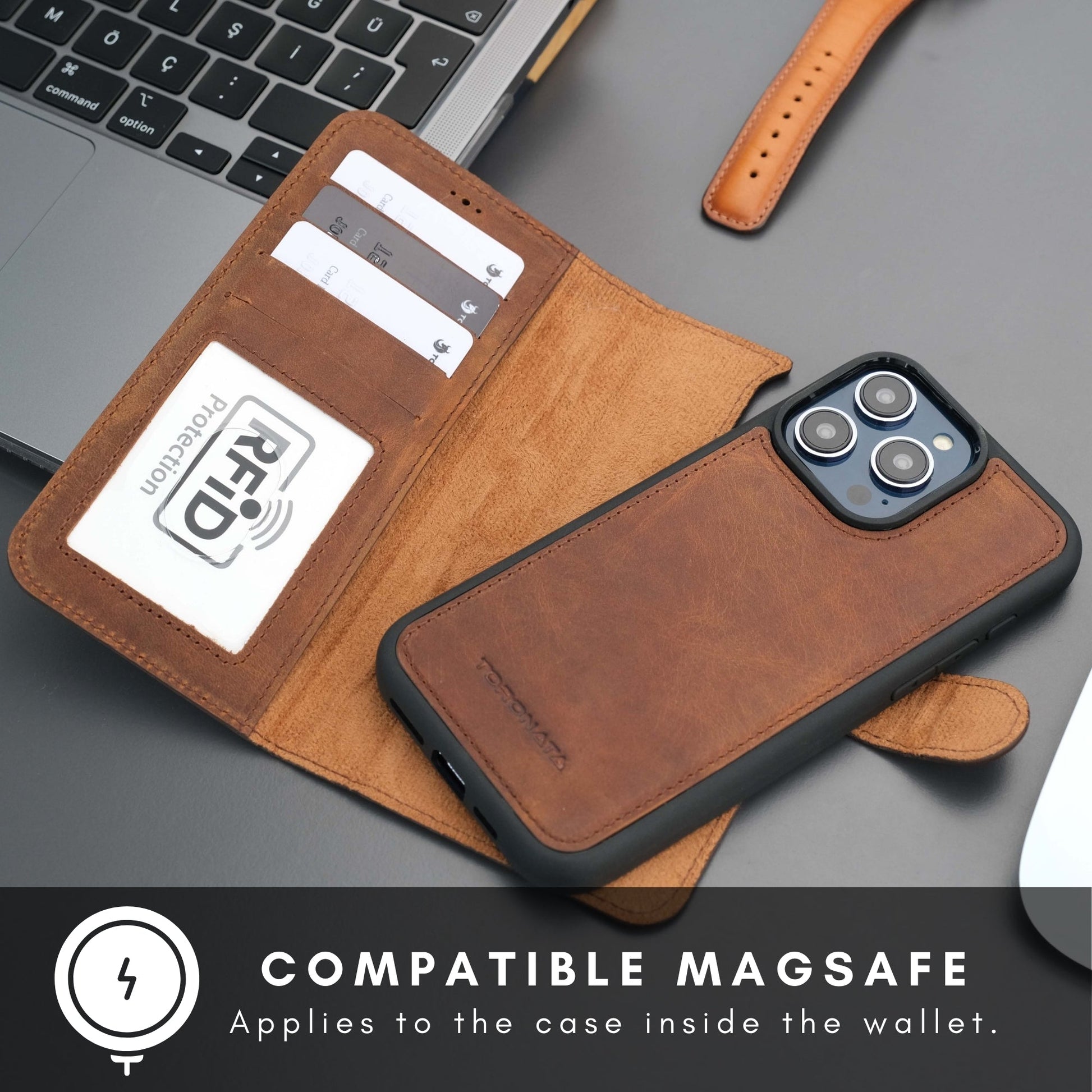Casper Leather iPhone 14 Pro Max Wallet Case | MagSafe