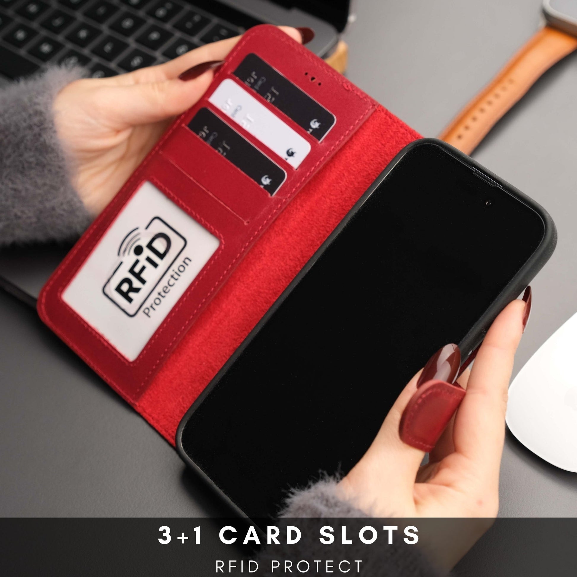 Casper Leather iPhone 15 Pro Wallet Case | Detachable MagSafe Compatible RFID Protection