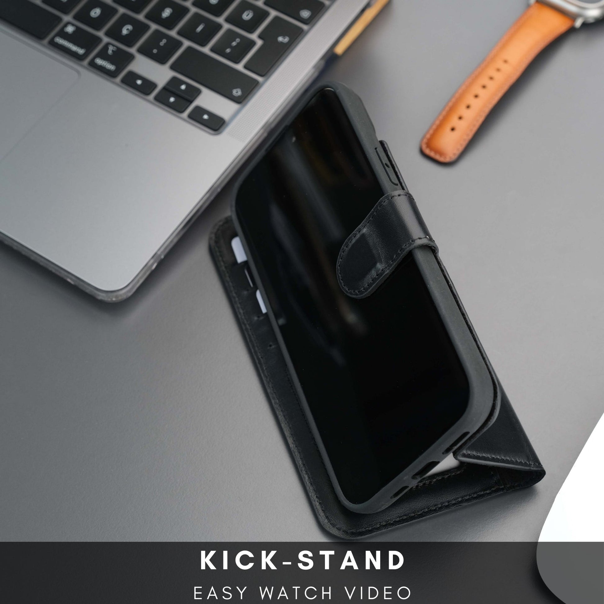 Casper Leather iPhone 15 Wallet Case | Detachable MagSafe Compatible RFID Protection