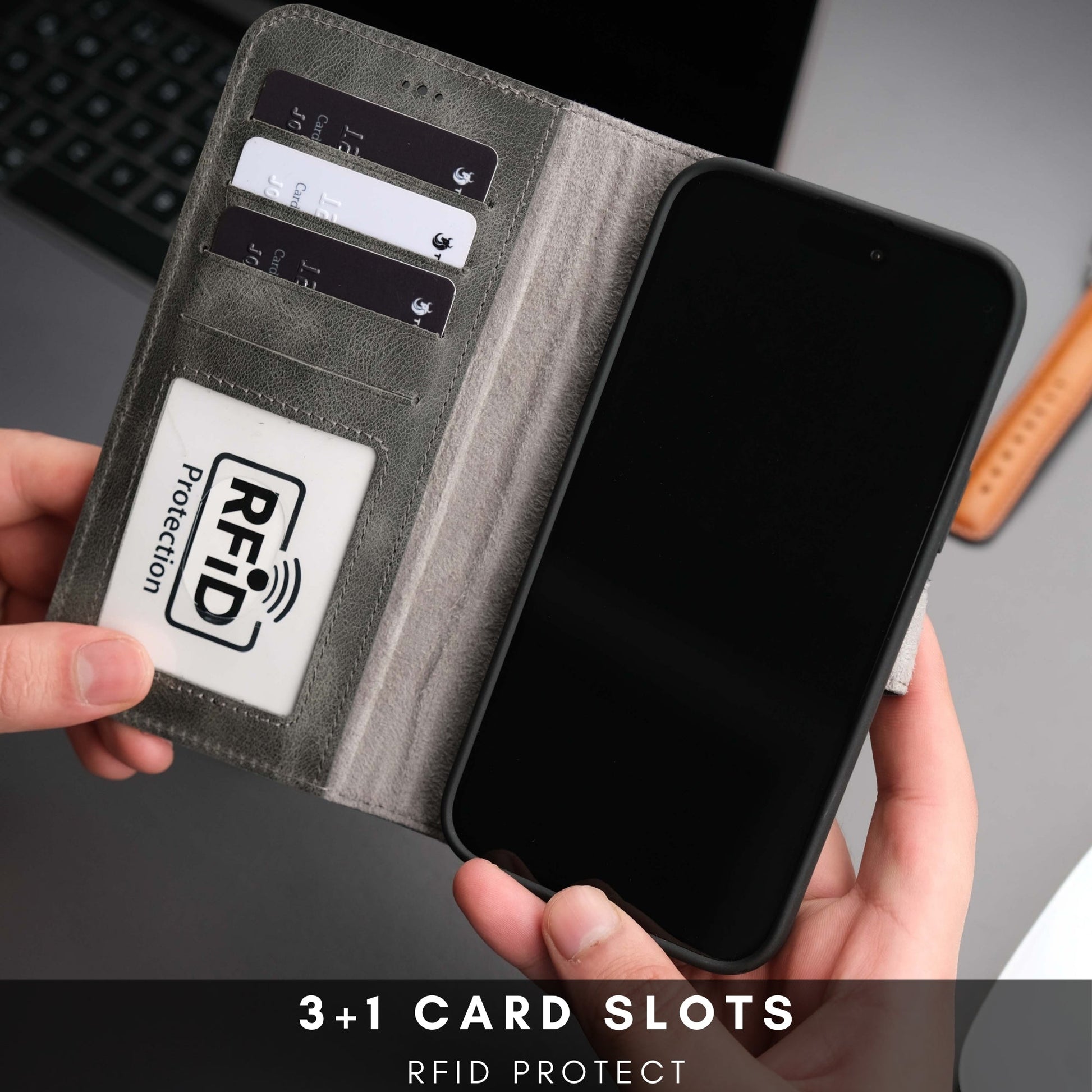 Casper Leather iPhone 15 Wallet Case | Detachable MagSafe Compatible RFID Protection