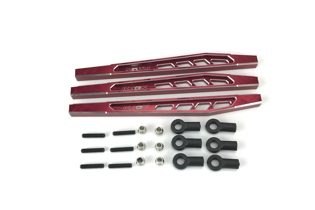 CEN Racing KAOS CNC Aluminum Rear Upper & Lower Suspension Links (117mm Red) (3pcs) F450