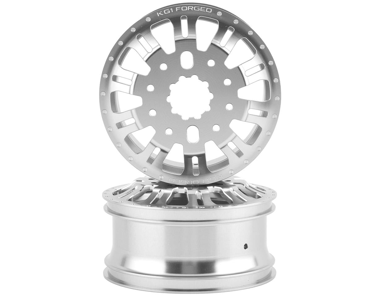 CEN Racing KG1 KD004 DUEL Front Dually Aluminum Wheels (2pc) - Silver - Ford F-250 & F-450 1/10 Scale Upgrade Part CKD0651