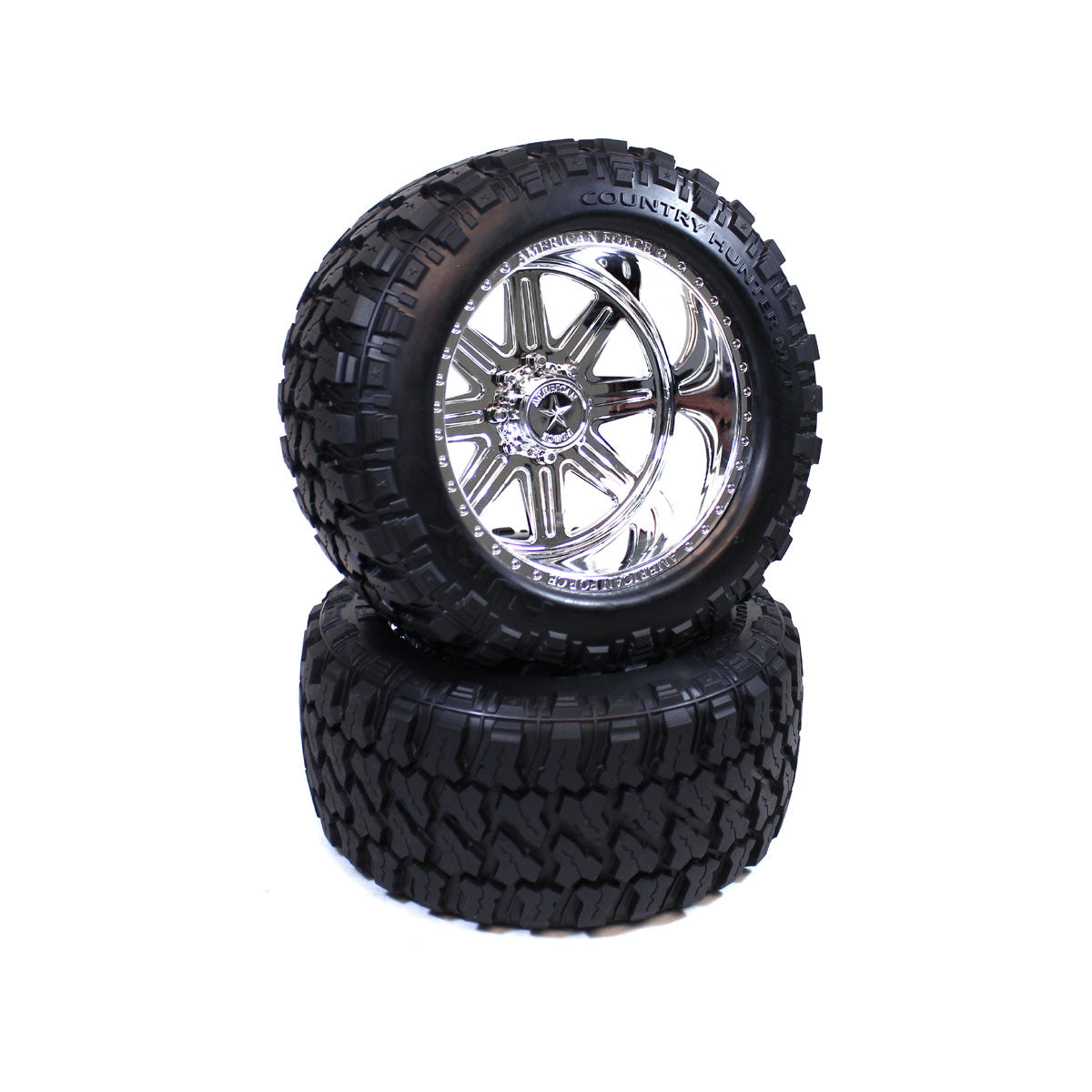 CEN Racing American Force Legend SS8 Plastic Wheels with Fury Mountain M/T Pre-Glued Tires (2pc) - CKR0506