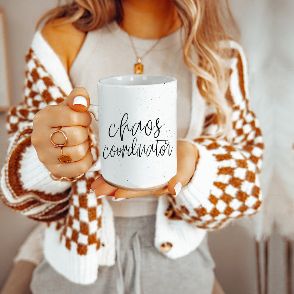 Chaos 16oz Ceramic Coffee Mug Funny Chaos Coordinator Mug For Busy Parents And Office