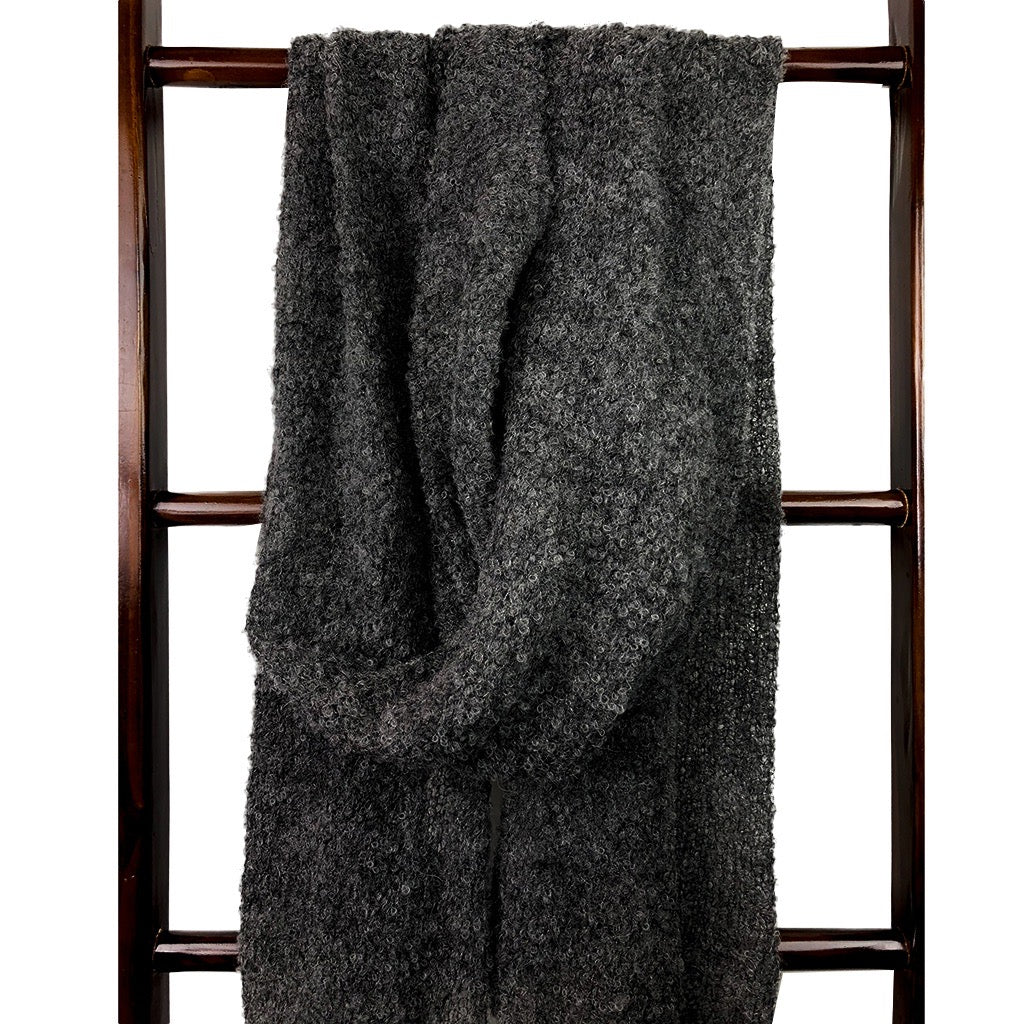 Charcoal Alpaca Scarf Oversized Ultra Plush Lightweight Warm Soft Thermal Wrap