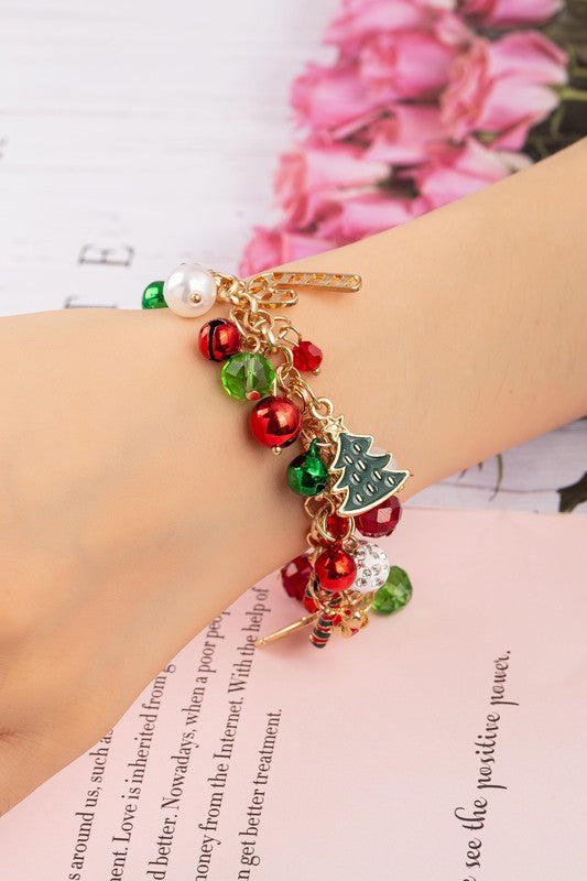 Christmas Bell Charm Bracelet Festive Gold Jingle Bells