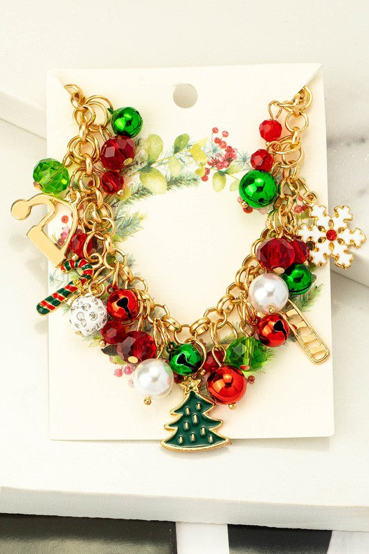 Christmas Bell Charm Bracelet Festive Gold Jingle Bells