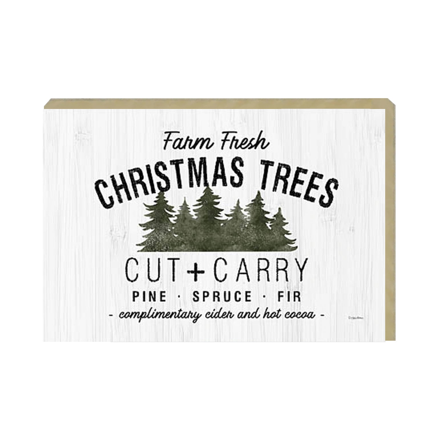 Farm Fresh Christmas Trees Cut And Carry Rustic 6x4x1 Wooden Block Sign Winter Holiday Decor
