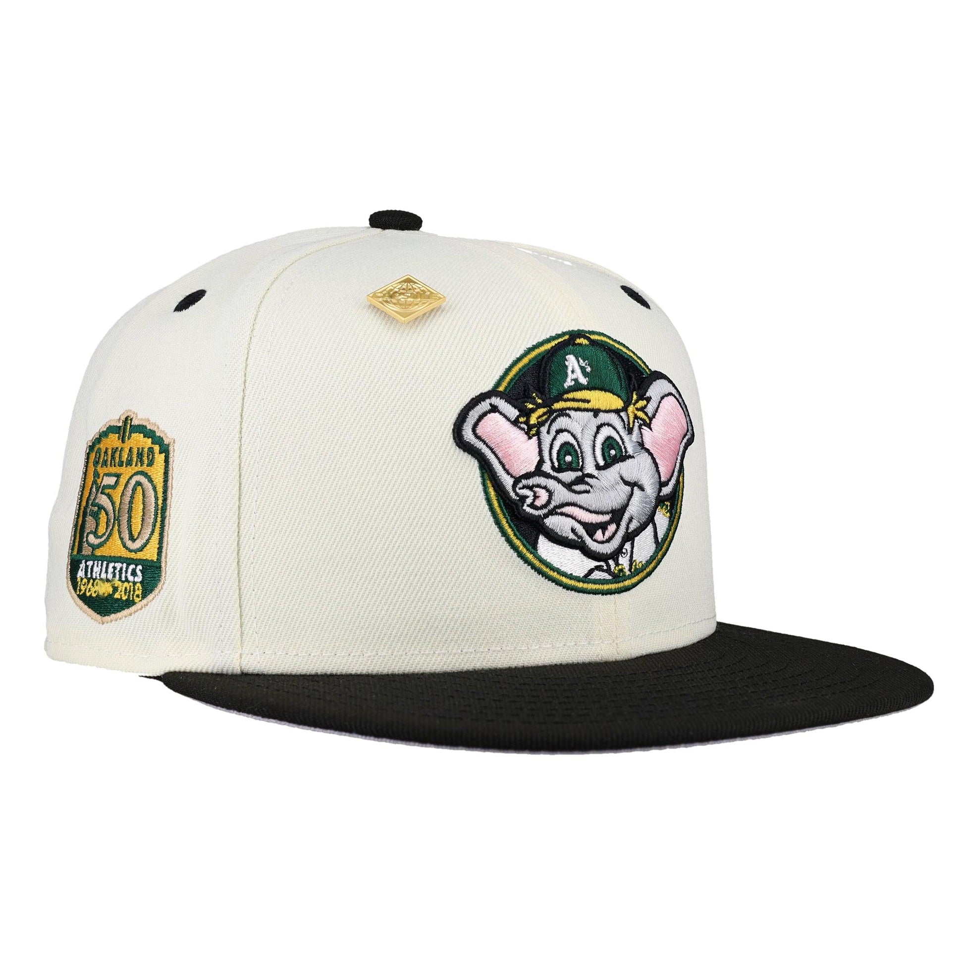 Oakland Athletics Stomper Mascot 50th Anniversary Patch 59Fifty Fitted Hat