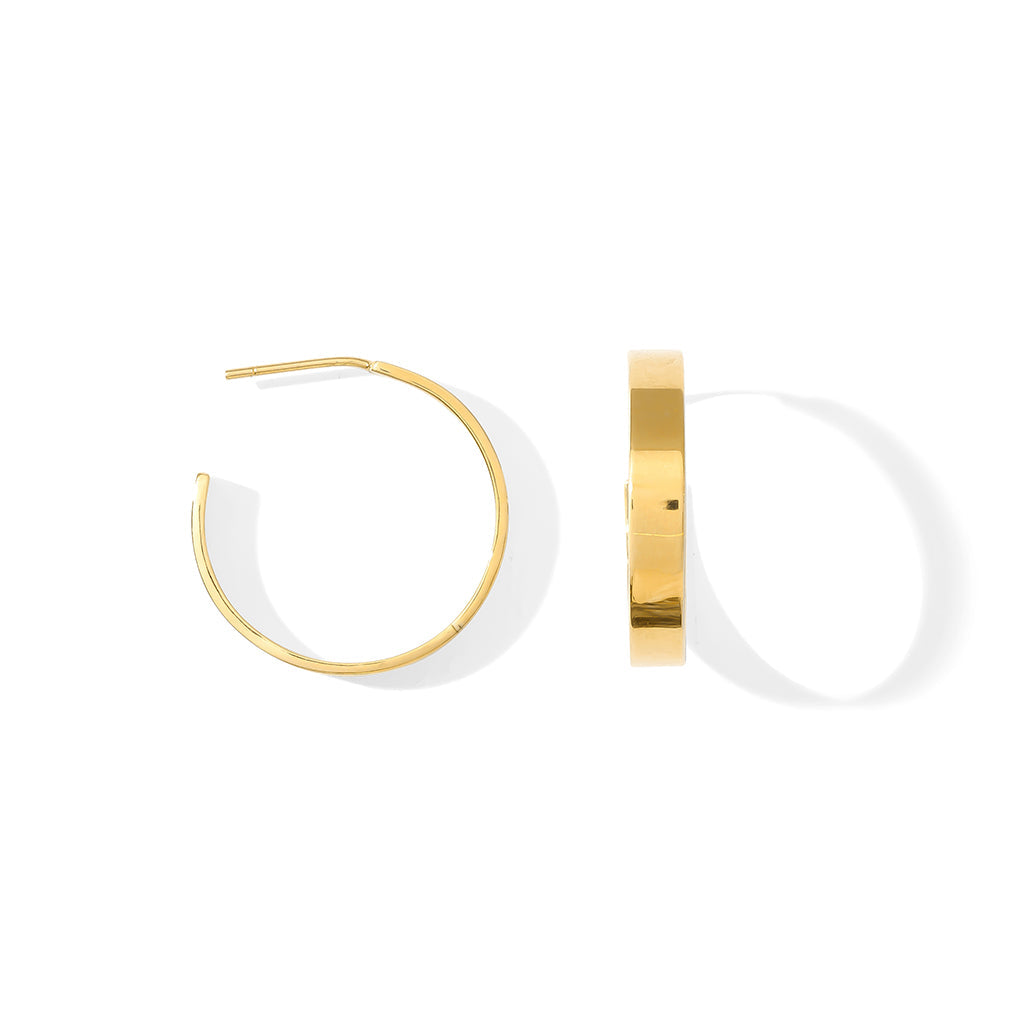 Chunky Gold Plated Recycled Bombshell Hoop Earrings Sustainable Handcrafted