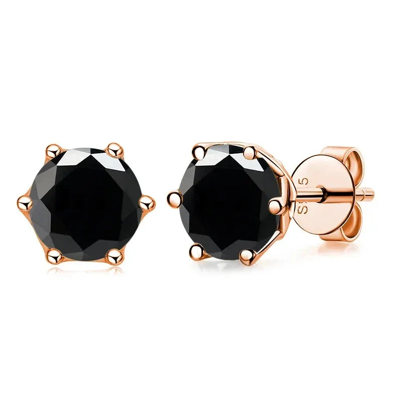 0.5-1ct D Color Moissanite Stud Earrings 925 Sterling Silver Gold Plated