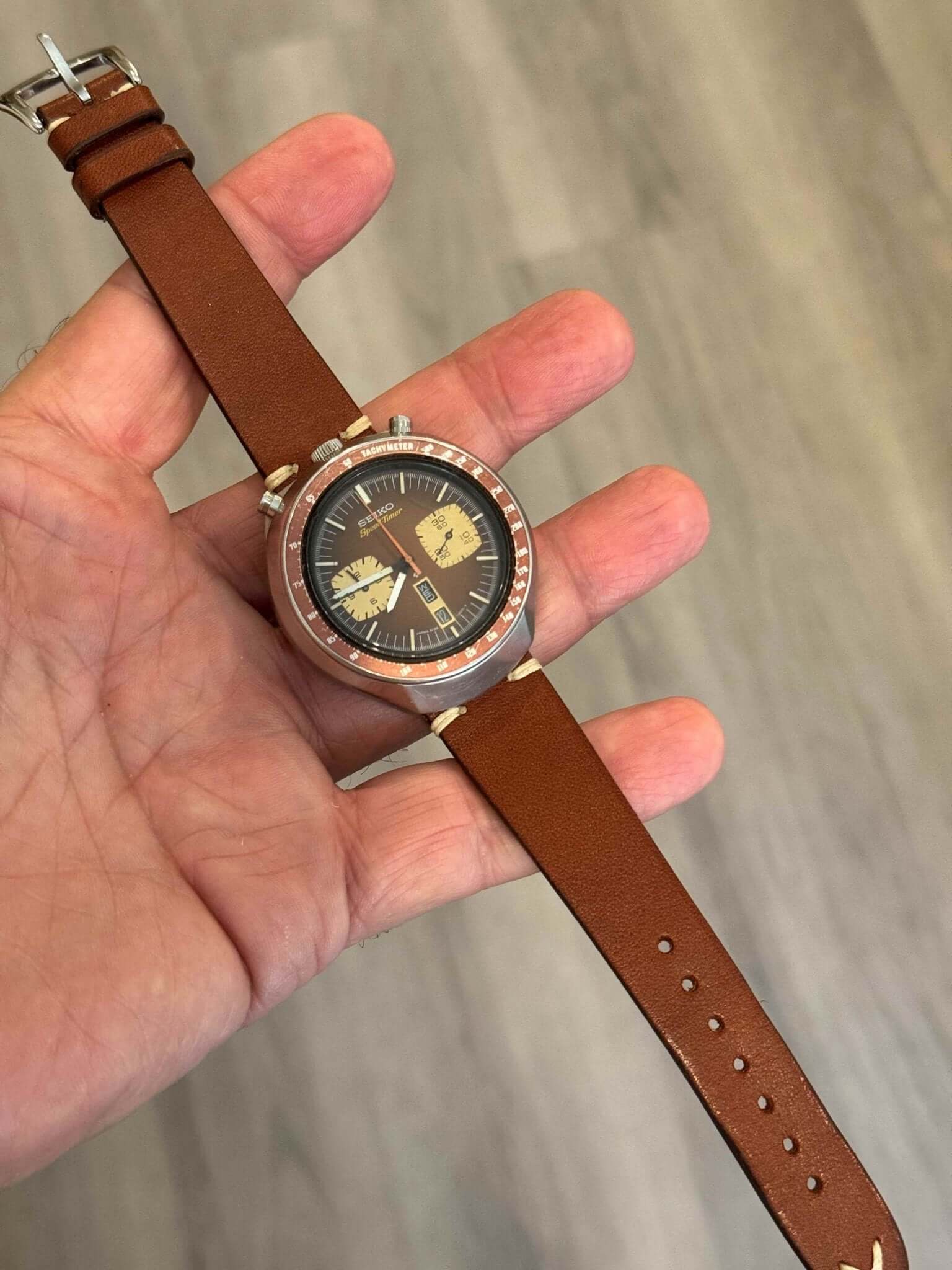 Cognac Vintage Leather Watch Strap