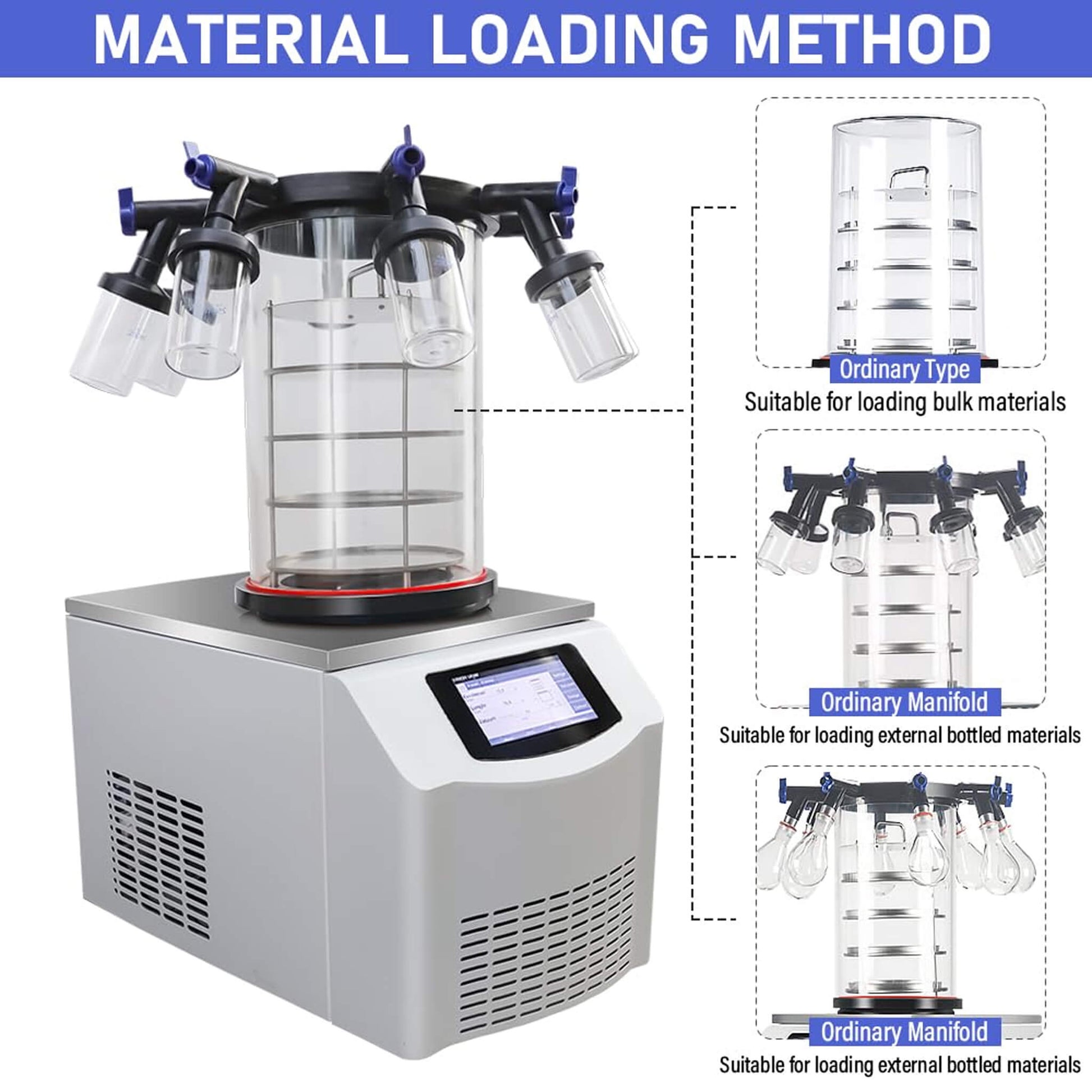 Commercial -60°C Laboratory Vacuum Freeze Dryer With Pre Cooling (SAK74152)