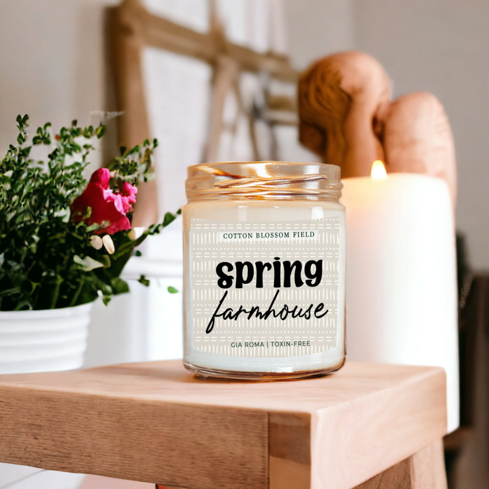 Cotton Blossom Soy Candle Fresh Lavender Cotton Spa Scent For Home