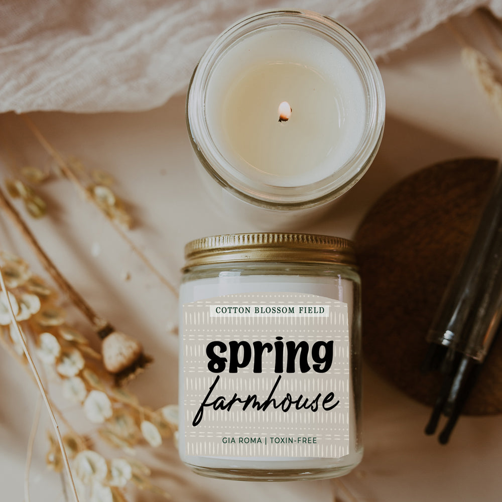 Cotton Blossom Soy Candle Fresh Lavender Cotton Spa Scent For Home