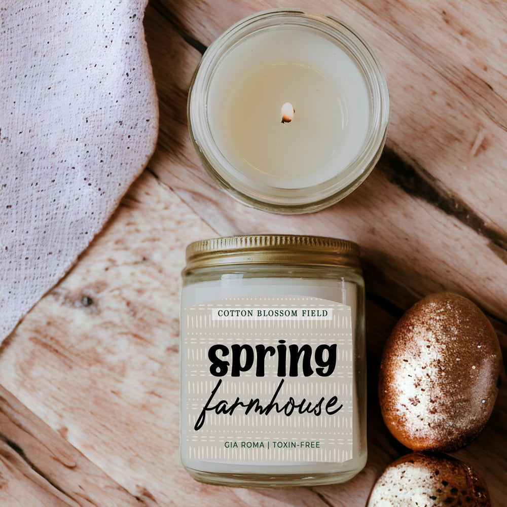 Cotton Blossom Soy Candle Fresh Lavender Cotton Spa Scent For Home