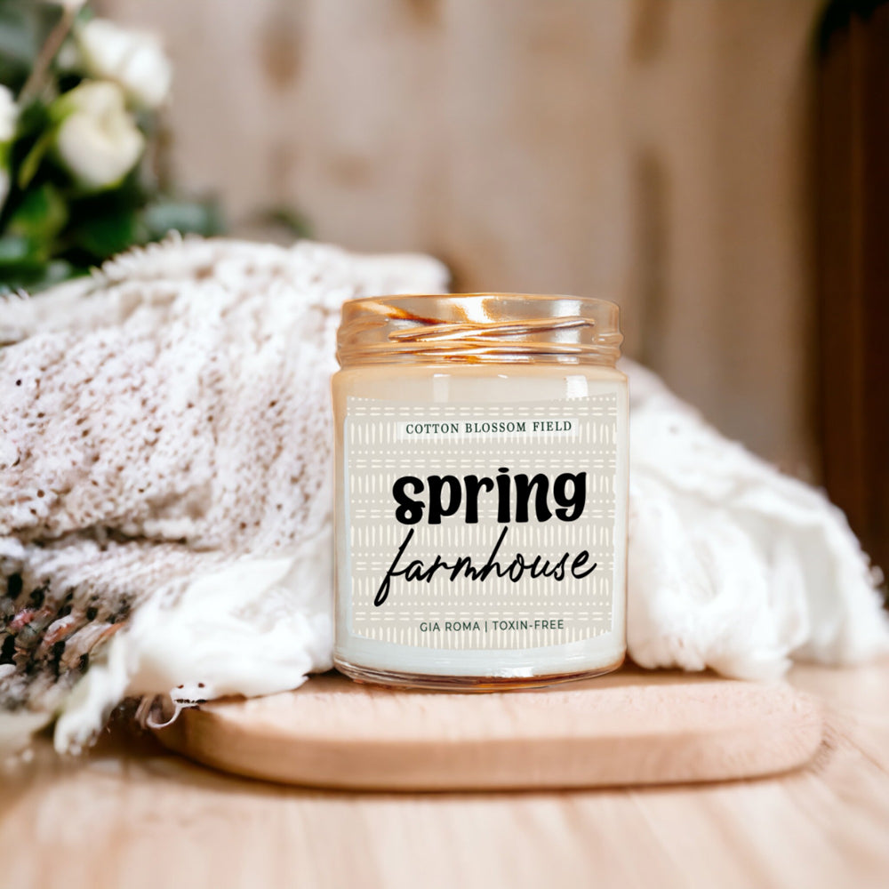 Cotton Blossom Soy Candle Fresh Lavender Cotton Spa Scent For Home
