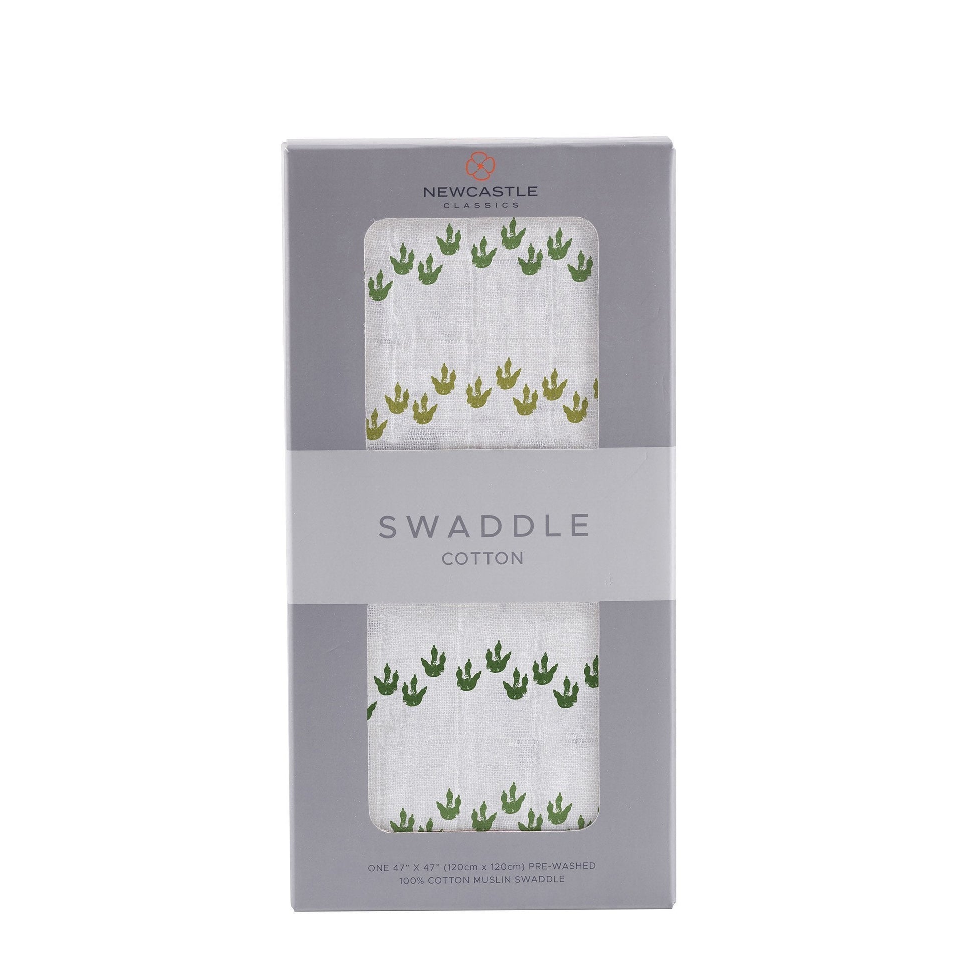Cotton Muslin Baby Swaddle Dino Feet Print Lightweight