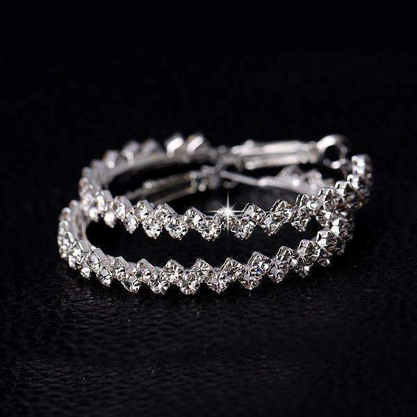 Crystal Hoop Earrings Sterling Silver Cubic Zirconia
