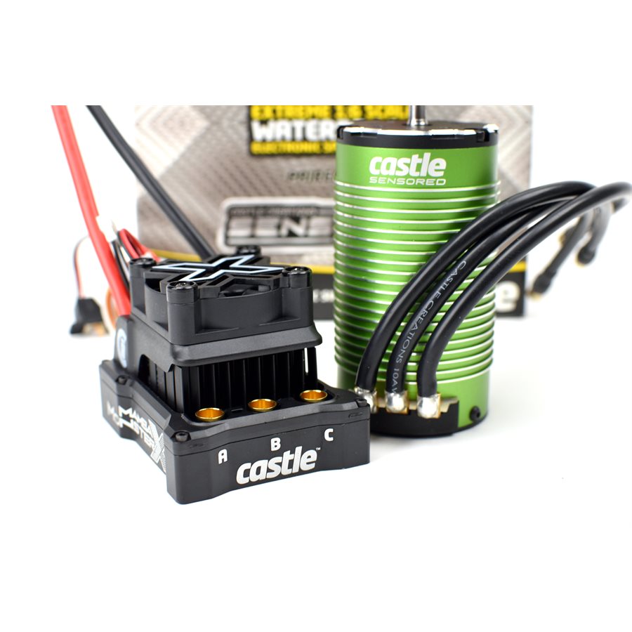 Castle Creations Mamba Monster X 8S Waterproof ESC + 1717-1260kV Sensored Brushless Motor Combo for 1/6 Scale