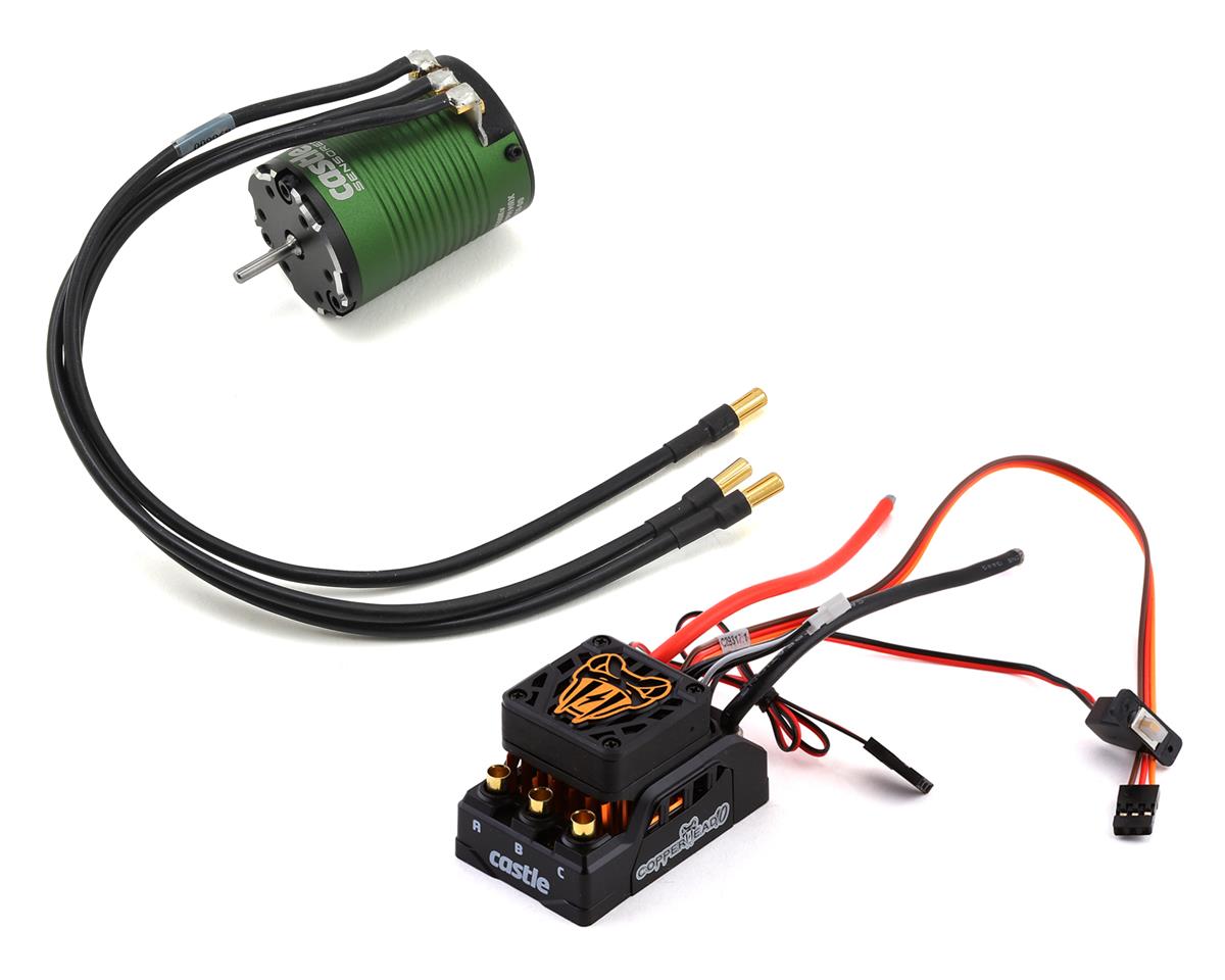 Castle Creations Copperhead 10 Waterproof ESC + 1406-5700kV Sensored Brushless Motor Combo for 1/10 Basher