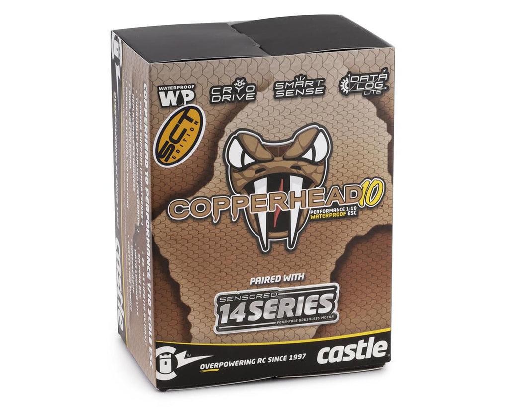 Castle Creations Copperhead 10 ESC + 1412-3200kV Sensored Brushless Motor Combo for 1/10 Scale (5mm Shaft)