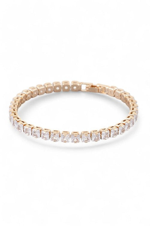 Cubic Zirconia Tennis Bracelet 7 Inch Sterling Silver