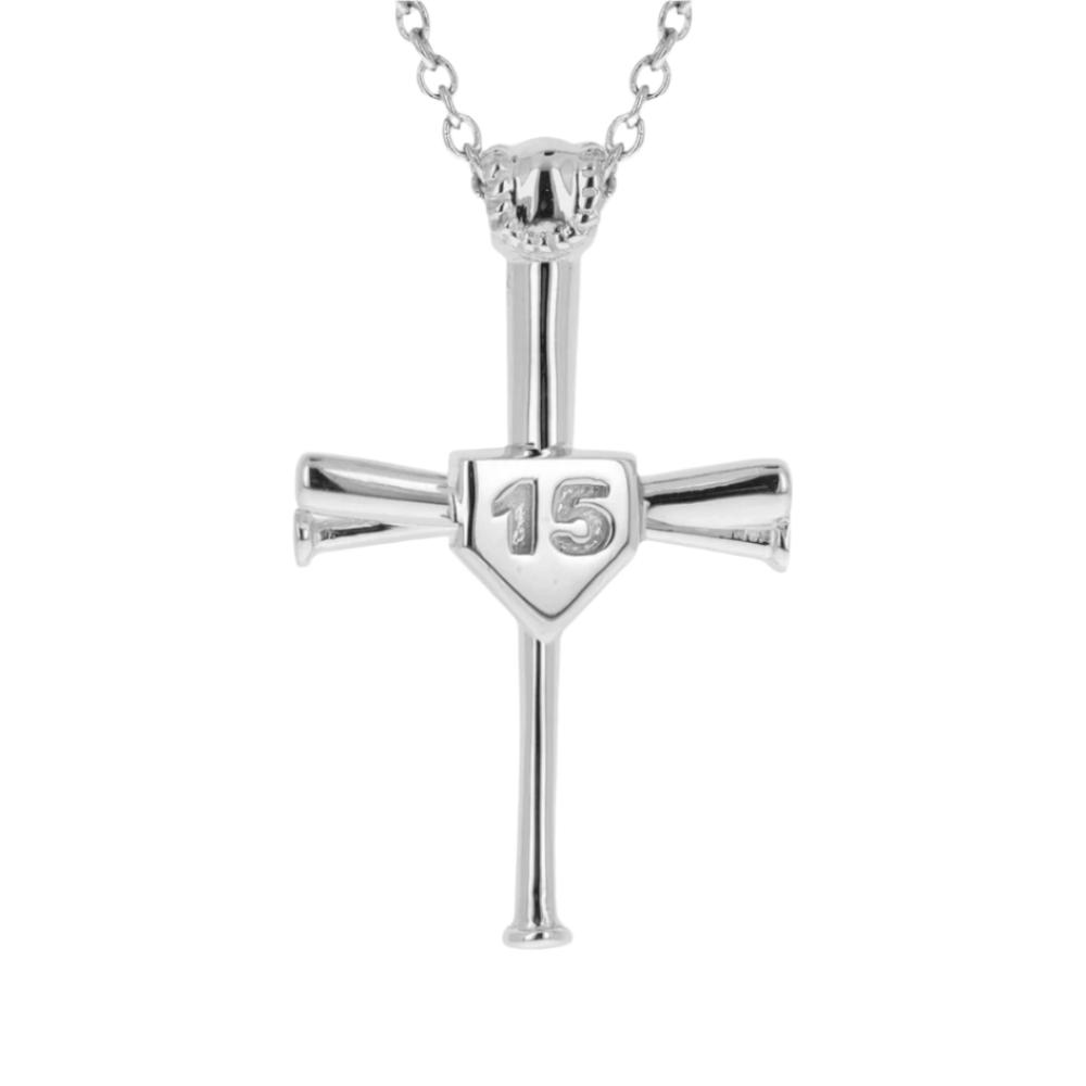 2.0 Custom Number Baseball Bat Cross Necklace