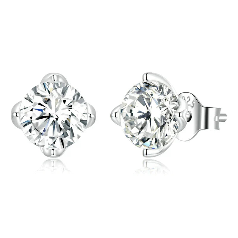 D Color VVS1 1ct Moissanite Stud Earrings 925 Sterling Silver Wedding Gift