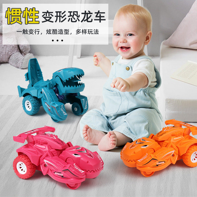 Children's dinosaur toys deformation toy car inertia scooter model dinosaur shape cross-border toy