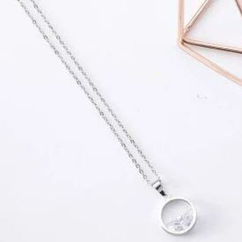 Dainty Crystal Pendant Necklace Gold Filled Minimalist