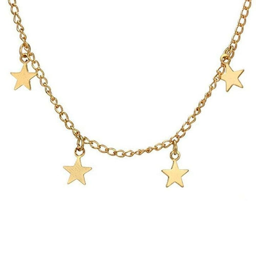 Dainty Dangling Star Necklace Sterling Silver Layer