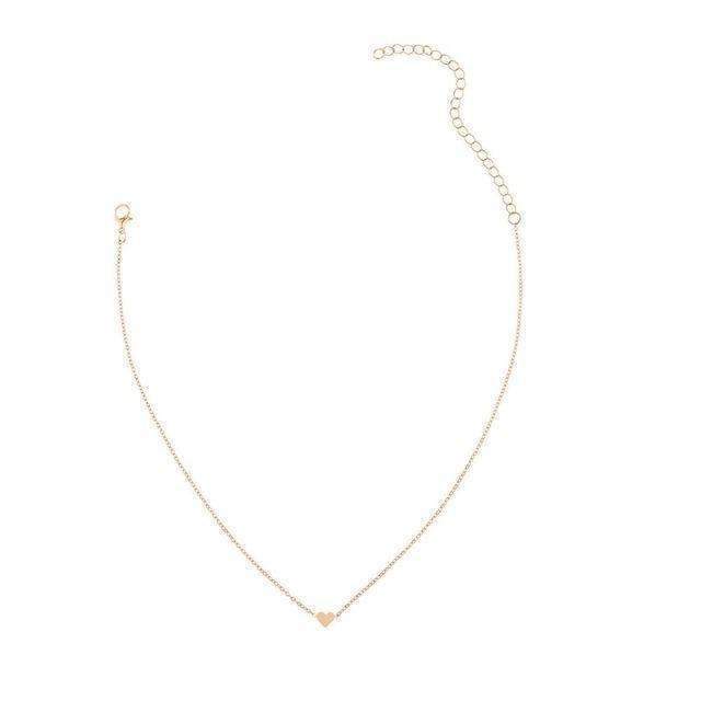 Dainty Heart Necklace Gold Minimalist Chain 16 Inch