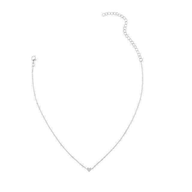 Dainty Heart Necklace Gold Minimalist Chain 16 Inch