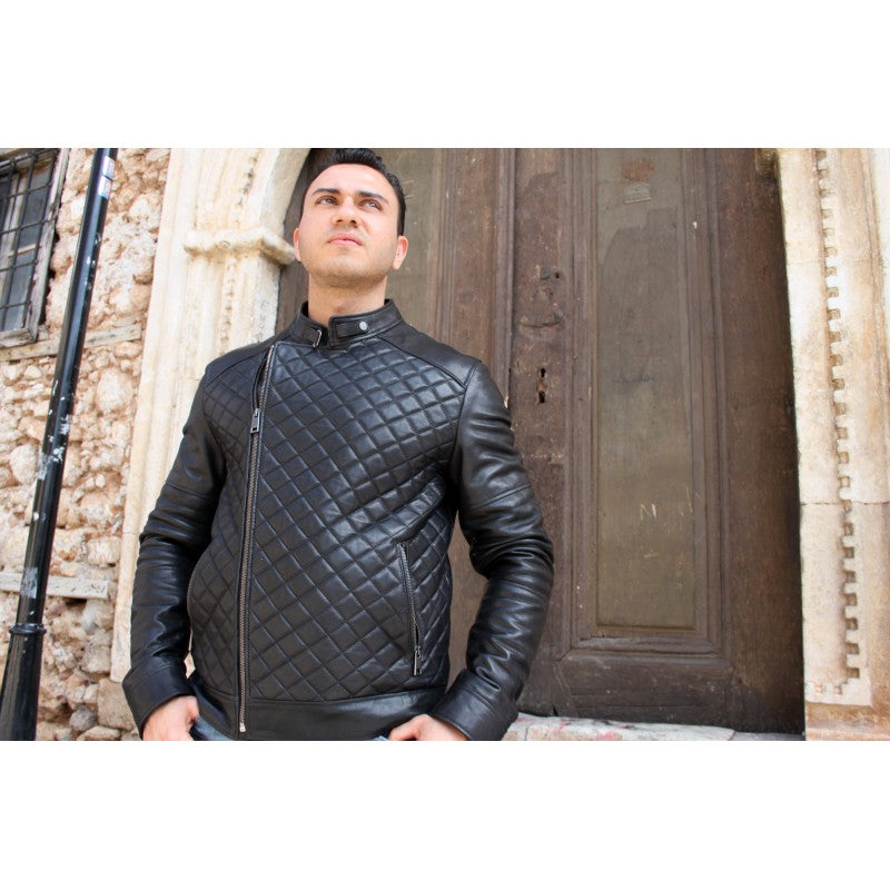 Black Sport Leather Jacket For Man