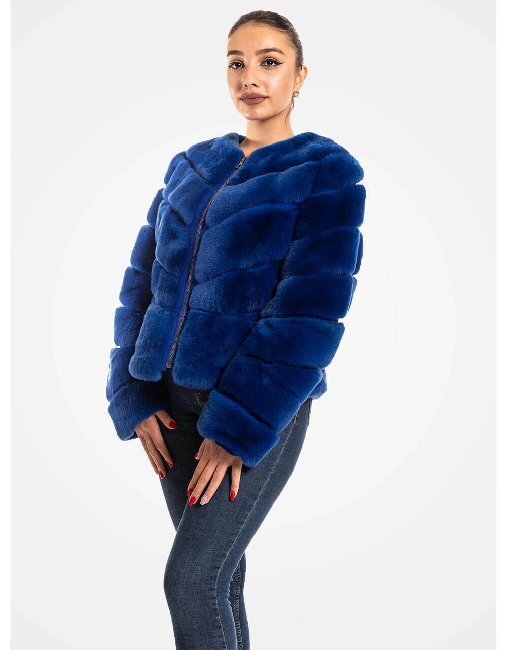 Rex Orylag Fur Coat In Blue