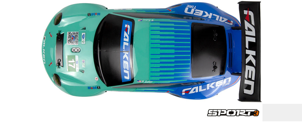HPI Racing Sport 3 Porsche 911 GT3 RSR Falken RTR – 1/10 Brushed On-Road Scale RC Car