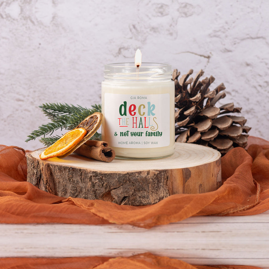 Deck The Halls Holiday Candle 9oz Clove Cinnamon Berry Plum Fir 50hr Burn