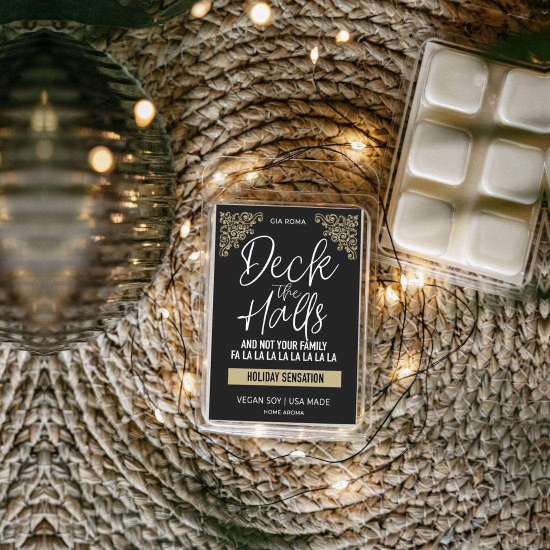 Holiday Sensation Scented Soy Candle Festive Citrus Spice Sweet Herbal Notes Holiday Home Fragrance