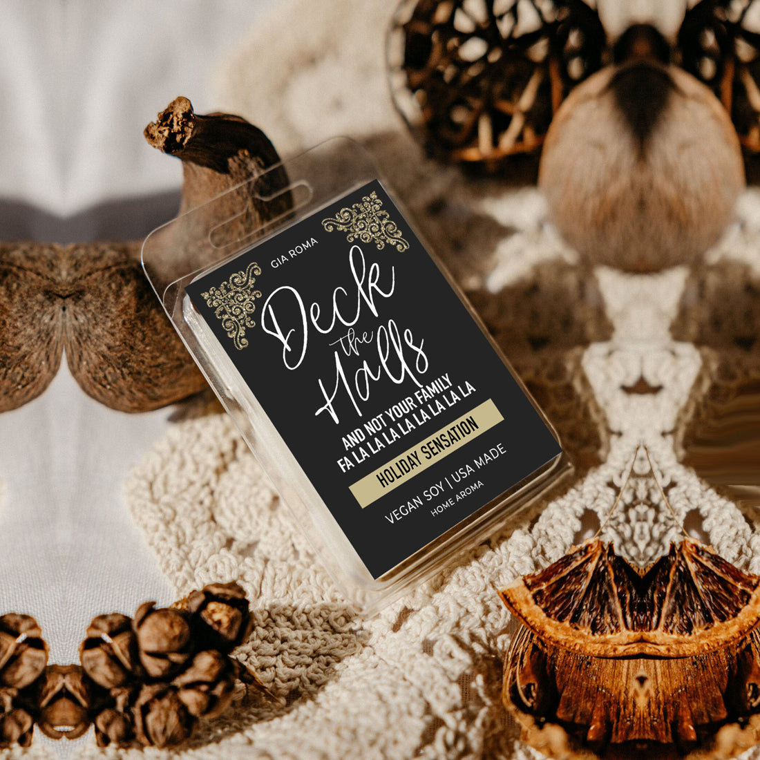 Holiday Sensation Scented Soy Candle Festive Citrus Spice Sweet Herbal Notes Holiday Home Fragrance