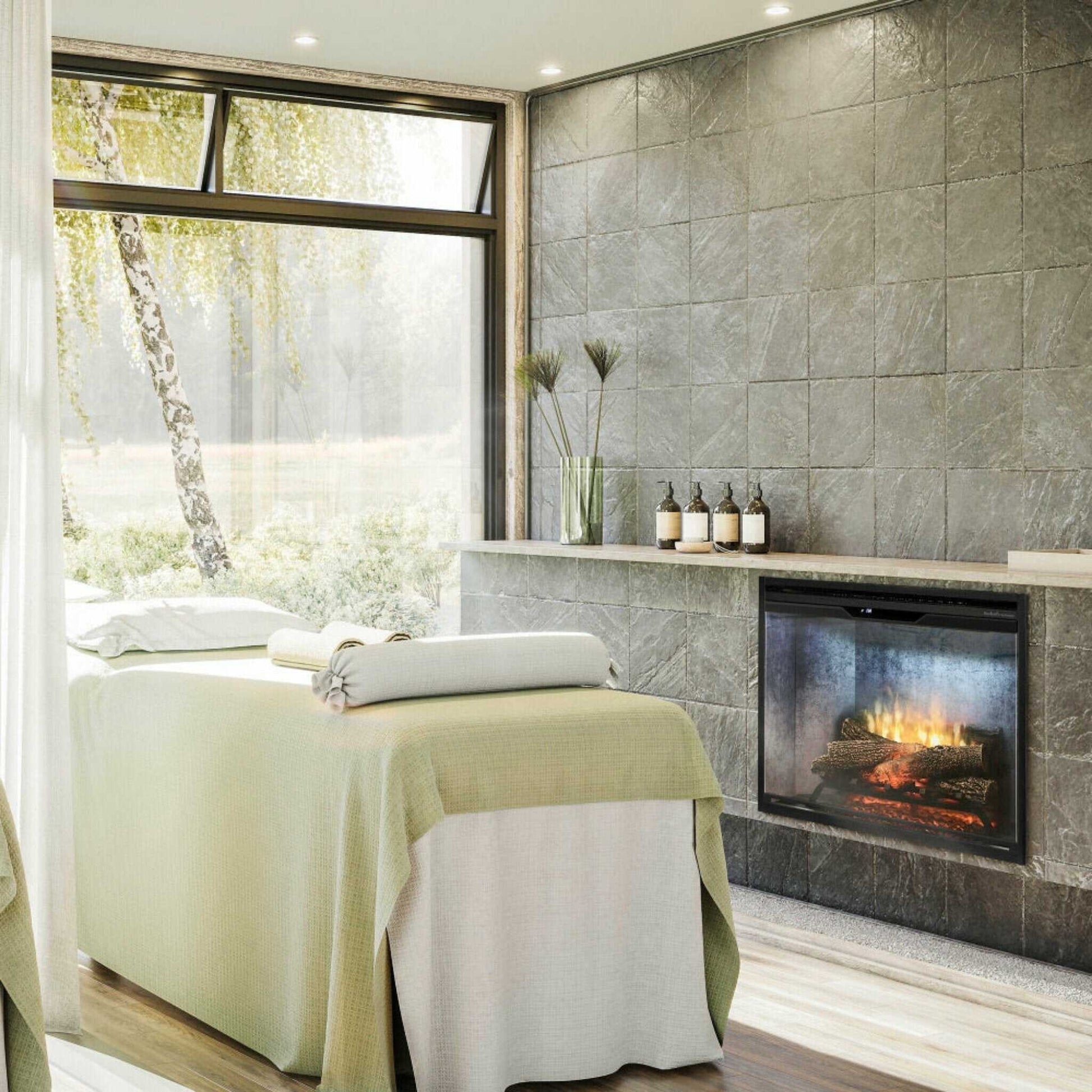 Dimplex Revillusion Herringbone Brick Built-In Electric Firebox With Front Glass [RBF30/36/42] (SAK12893)