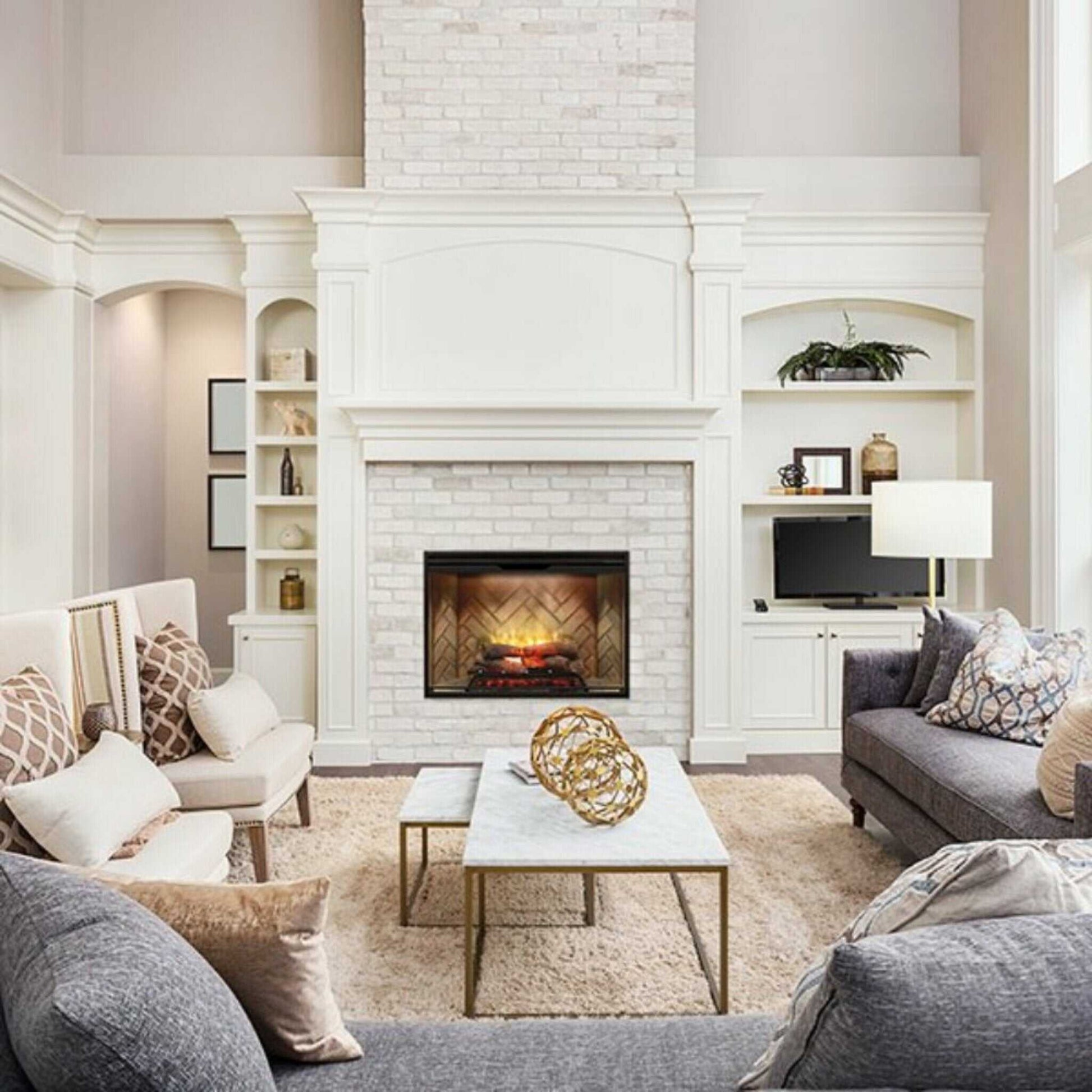 Dimplex Revillusion Herringbone Brick Built-In Electric Firebox With Front Glass [RBF30/36/42] (SAK12893)