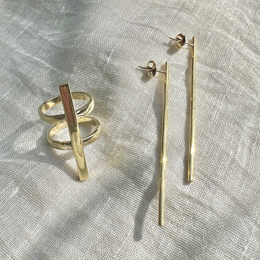 Double Band Bombshell Ring Recycled Brass Bullet Casing Statement Ring
